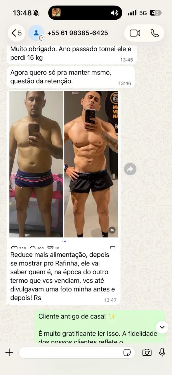 Print de conversa real de cliente REDUCE